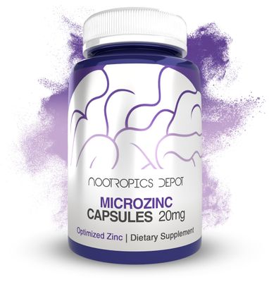Nootropics Depot MicroZinc Capsules 20mg Optimized Zinc Supplement 30 Count