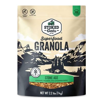 Stoked Oats - Stone Age Granola - High Protein, Low Sugar - Gluten Free, Non GMO - Perfect for Breakfast (35.3oz)