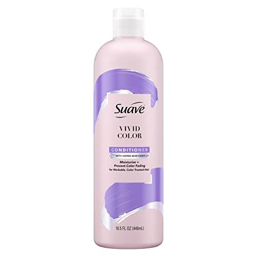 Suave Pink Conditioner For Color Treated Hair Vivid Color, Color Protecting Conditioner 16.5oz