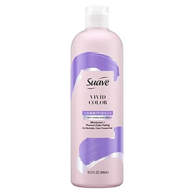 Suave Pink Conditioner For Color Treated Hair Vivid Color, Color Protecting Conditioner 16.5oz