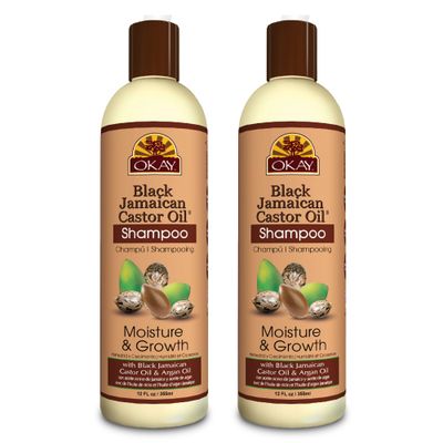 OKAY Black Jamaican Castor Oil Shampoo - Jamaican Castor Shampoo for Hair Growth, Natural Moisturizing to Strengthen Restore Damaged Hair for Women and Men - 12 Fl Oz (Pack of 2)