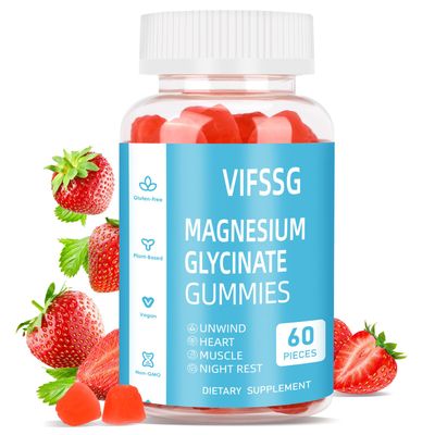 Magnesium Glycinate Gummies 400mg, Sugar Free Gummies with Magnesium L-Threonate 200mg - Magnesium Supplement Chewable Gummies for Women Men Vegan, Organic Gummies 60 Count