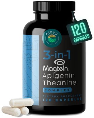Magnesium Theanine L-Threonate Apigenin Supplement for Sleep Aid-3- in-1 Complex Supplement Support Relaxation- Melatonin-Free Magnesium- Zero Fillers- Gluten Free Non-GMO-120 Count Veggie Capsules