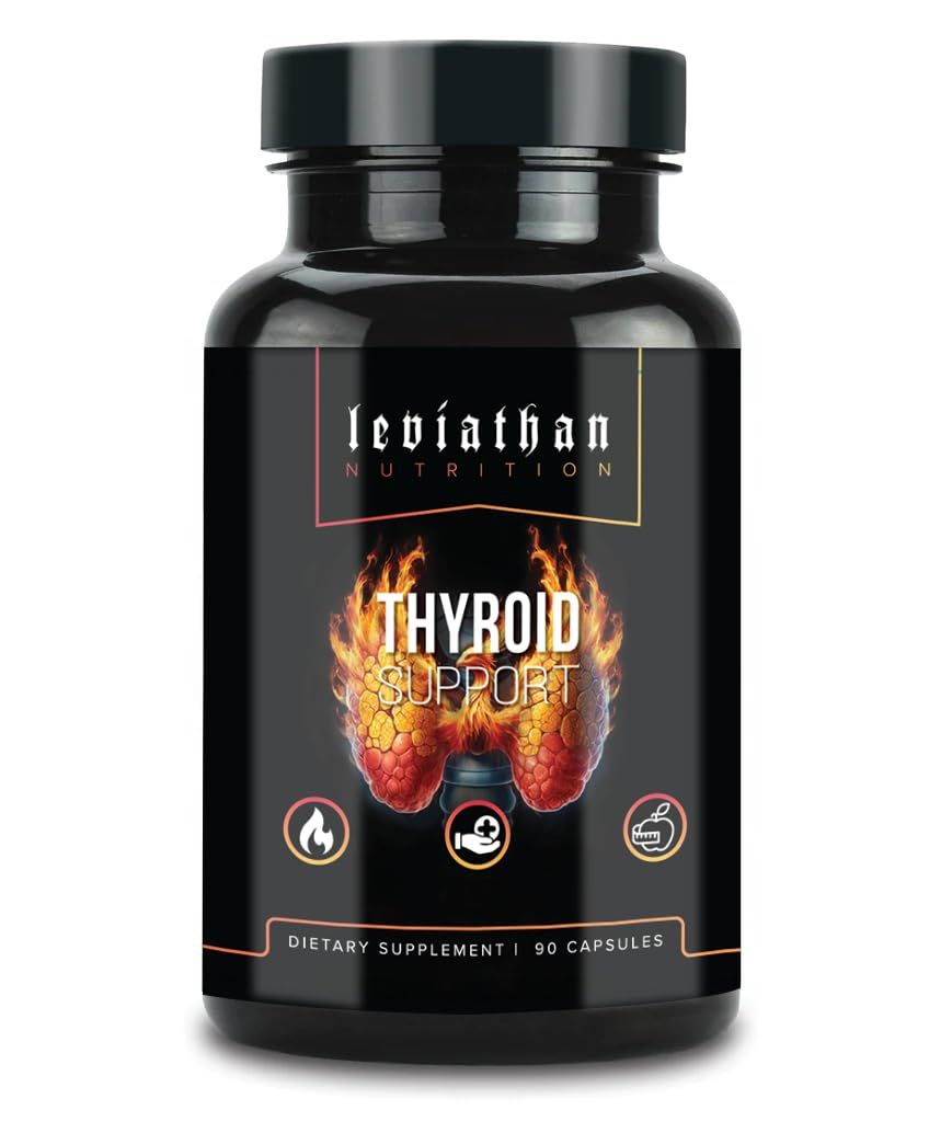 Leviathan Thyroid Support Energy Thyroid Health Iodine Supplement, Selenium, Zinc, Manganese, Copper, L Tyrosine, Guggul Support for Women Men