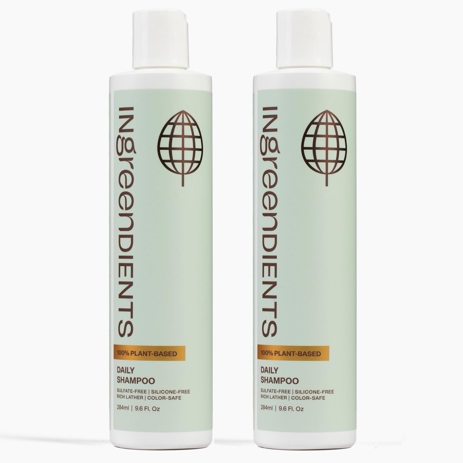 Non Toxic Vegan Shampoo with Organic Ingredients, Apple Cider Vinegar Tea Tree Oil - Sulfate Free, Color Safe, Paraben Free, Gluten Free, Cruelty Free, pH Balanced (2-Pack)
