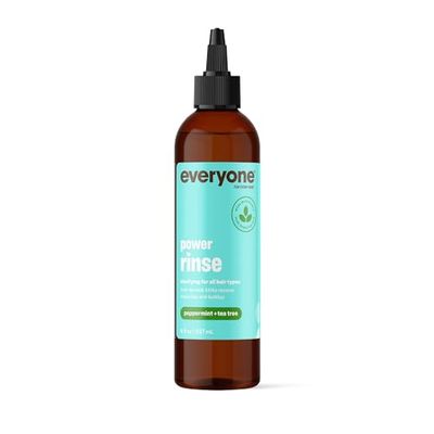 Everyone Hair Care Power Rinse - Peppermint Tea Tree, 8 fl oz Bottle, Scalp Cleanser Detox Treatment for Build Up, Color Safe, Sulfate Free Paraben Free