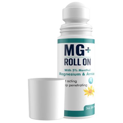 MARS WELLNESS MG Cooling Roll on Pain Relief (3 oz) - Fast Acting Arnica Roll on 5 Menthol Magnesium Arnica - Penetrating Menthol RollOn Topical Pain Relief, Aches, Sore Muscle Pain