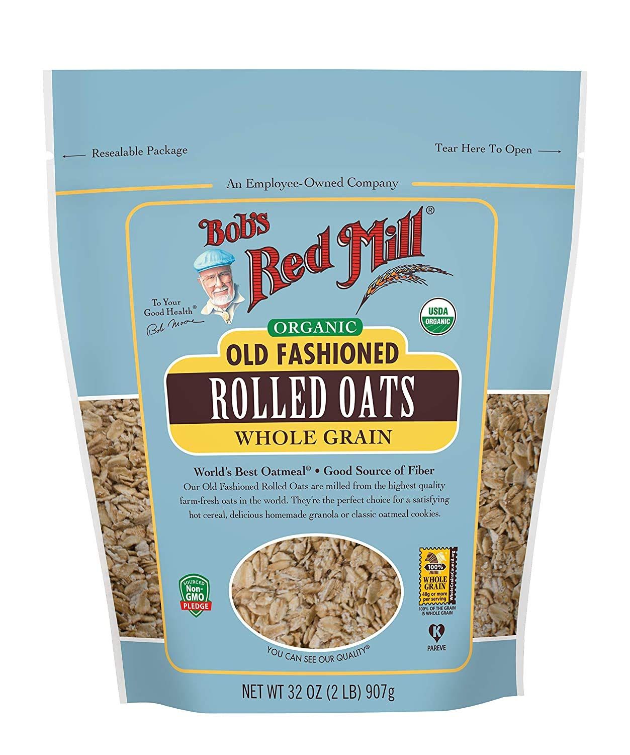 Bob&#39;s Red Mill Organic Old Fashioned Rolled Oats 32 OZ (Pack - 4)