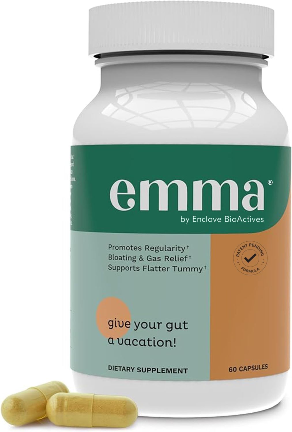 Emma Gut Health Doctors Endorsed Supplement - 60 Capsules - Relief from Gas and Bloating, Repairs Leaky Gut with Magnesium, Berberine, Vitamin D, Quercetin More - Gut Health Colon Cleanse Formula