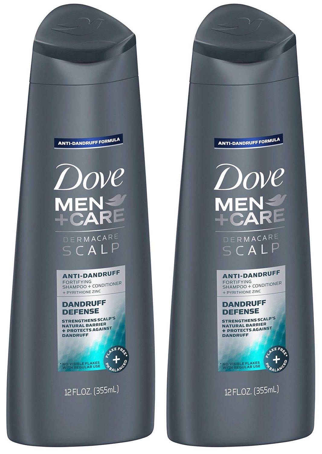 Dove MenCare Dermacare Scalp 2-in-1 Shampoo Conditioner, Dandruff Defense, 12 Ounce (Pack of 2)