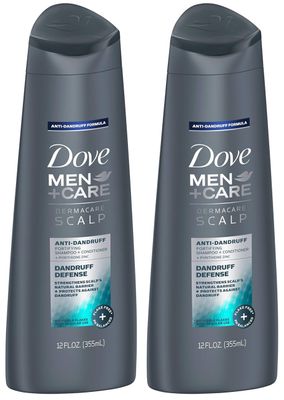 Dove MenCare Dermacare Scalp 2-in-1 Shampoo Conditioner, Dandruff Defense, 12 Ounce (Pack of 2)