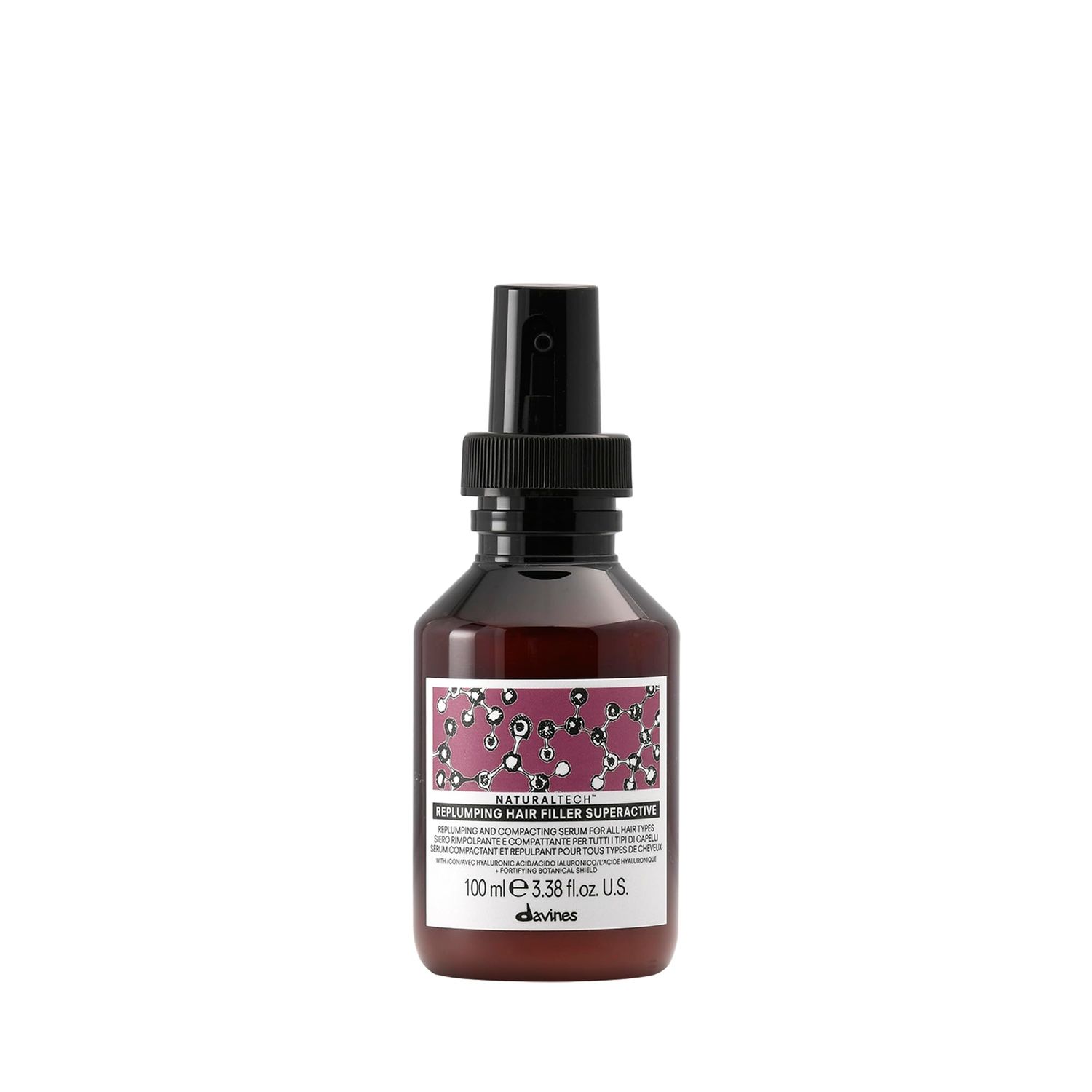 Davines Naturaltech REPLUMPING Hair Filler Superactive, Leave-In Treatment To Invigorate, Add Shine And Fullness, Anti-Humidity Styling Protection, 3.38 Fl Oz
