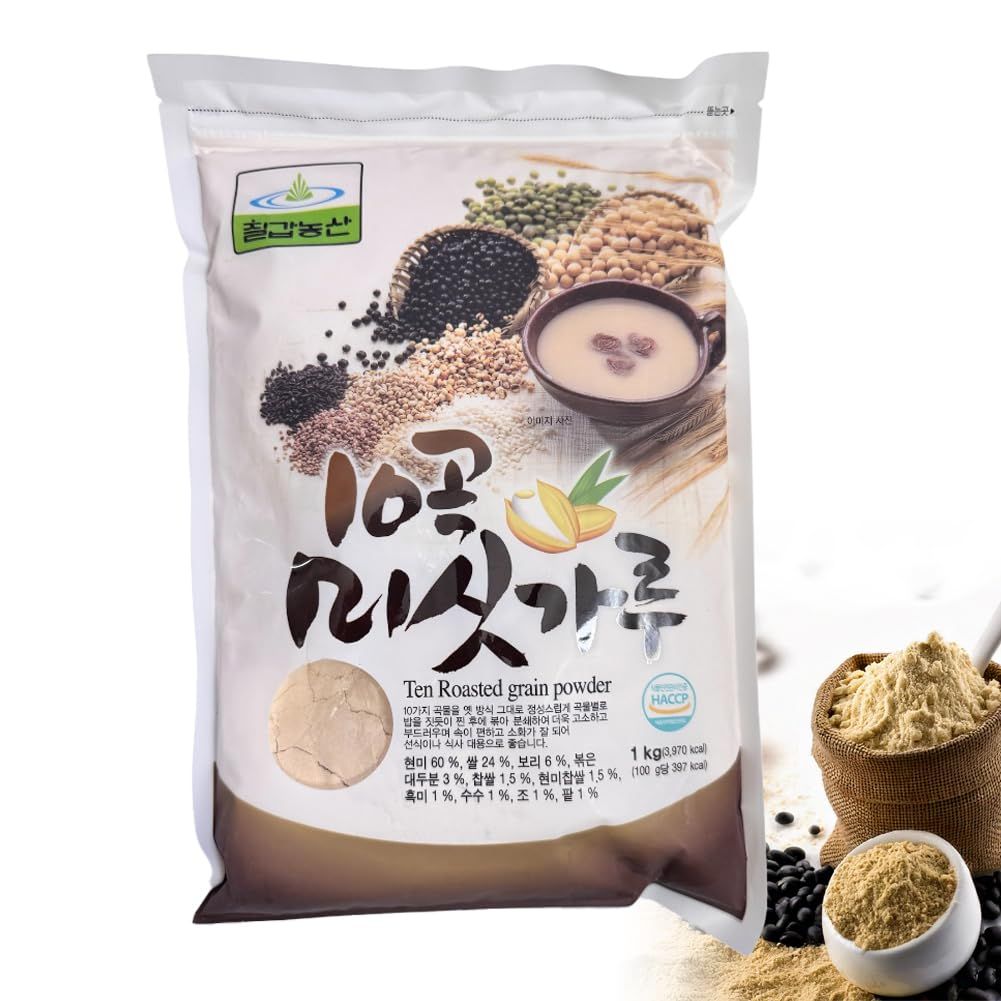 Korean 10 Mixed Roasted Misugaru Grain Powder Good for Breakfast with milk 10 , 2.2 Pound