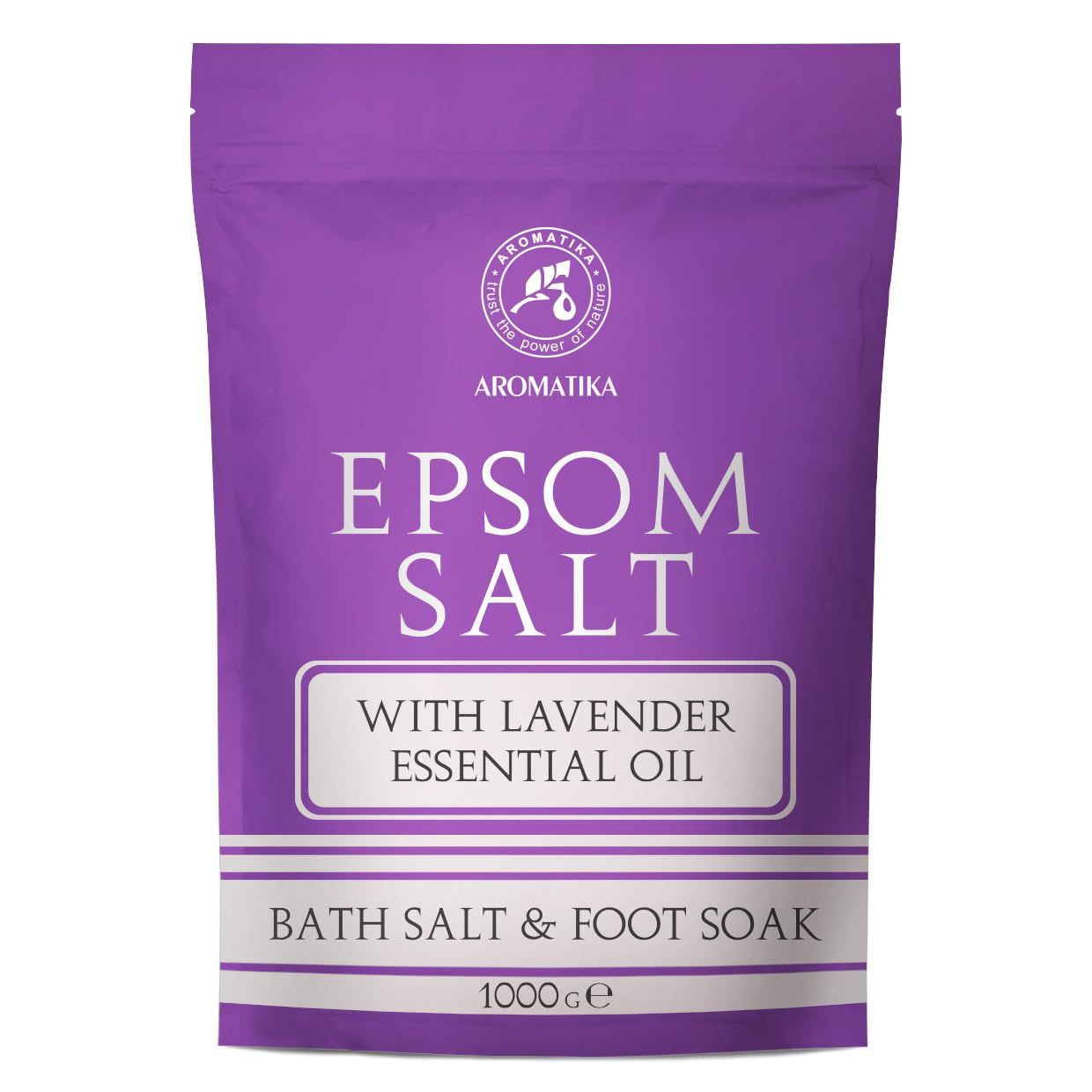 Epsom Bath Salt with Lavender Essential Oil 35Oz - Concentrated Magnesium Sulphate - Pure Epsom Salt - Soothing Relieves Fatigue - Relaxation - Wellness
