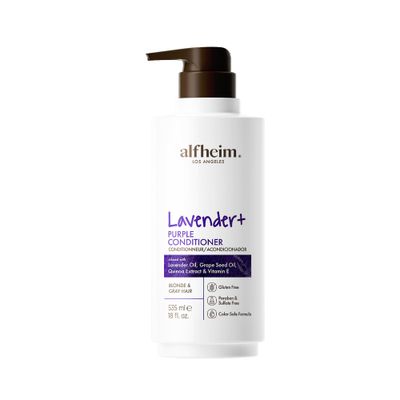 ALFHEIM Lavender Purple Conditioner Anti-Brass Yellow Tones Hydrating Smoothing Conditioner for Blonde, Platinum Gray Hair Sulfate-Free, Color-Safe, with Lavender Grape Seed Oil 18 oz