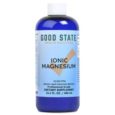 Good State Ionic Magnesium 16 oz. Natural Nano Sized Mineral Technology Professional Grade Supports Healthy Chemical Enzymes Reactions 192 Servings at 100 mg per serving 16 Fl oz Bottle