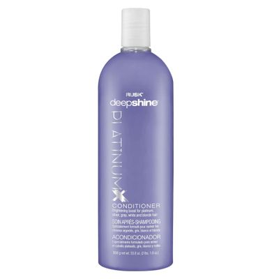 RUSK Deepshine PlatinumX Conditioner, Eliminates Brassiness, Brightening Boost for Platinum, Silver, Gray, White, and Blonde Hair, 33.8 oz