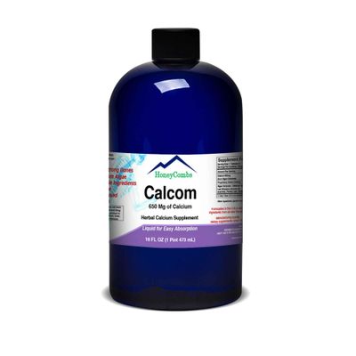 Calcom Calcium Complex - Calcium, Magnesium, Amino Acid Herbal Blend - Alcohol-Free Oral Calcium Drops - Liquid Calcium Supplement for Bones and Teeth - Vegan Mineral Liquid, 16 Oz