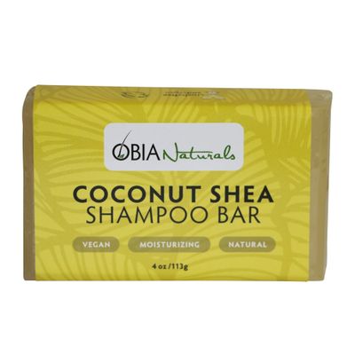 OBIA Naturals Coconut Oil Shea Butter Solid Shampoo Bar for All Hair Types - Vegan, Sulfate Free, Silicone Free, Paraben Free, Phthalate Free, Eco-Friendly Handmade in USA, 4 oz