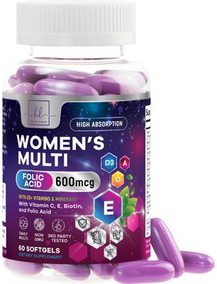 Multivitamin for Women - Daily Vitamins with A, C, D, E, and 8 B Vitamins for Energy Immune Support, with Biotin, Iron Zinc for Bone Skin Health, Womens Multi Vitamin Minerals - 60 Softgels