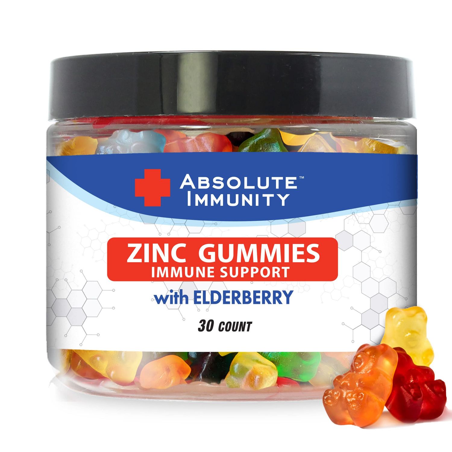 Absolute Immunity-Elderberry Gummy Bears to Maximize Your Potential with ZINC infussed Gummies, Delicious Potent Combo for Robust Health,The Ultimate Immune Support Gummies for Adults Kids 30ct.