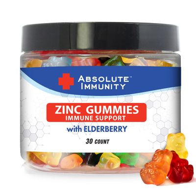 Absolute Immunity-Elderberry Gummy Bears to Maximize Your Potential with ZINC infussed Gummies, Delicious Potent Combo for Robust Health,The Ultimate Immune Support Gummies for Adults Kids 30ct.