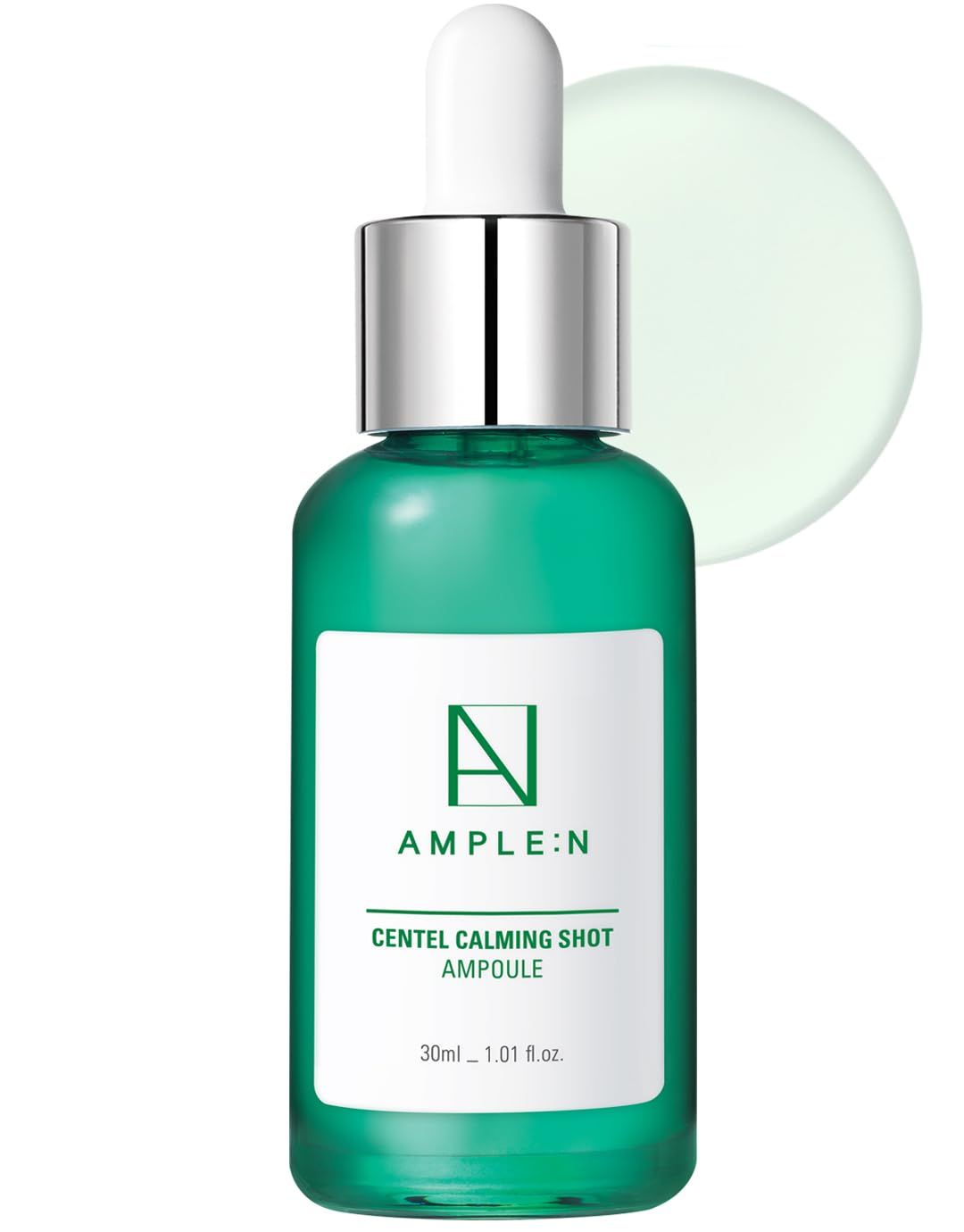 AMPLE:N Centel Calming Shot Ampoule - Korean Soothing Face Serum with Centella Asiatica to Calm Irritated Sensitive Skin - Redness Relief, Acne Spot Treatment Moisturizing, 1.01 fl.oz.