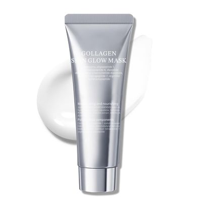 Erinde Collagen Night Wrapping Mask, Peel Off Overnight Collagen Face Mask, Reduces Fine Lines Dullness, Hydrolyzed Collagen Facial Mask for Glowy Skin, Elasticity, Firming, Hydrating, 65g