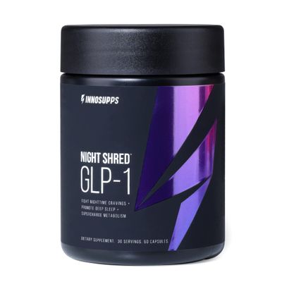 InnoSupps Night Shred GLP-1 Nighttime Fat-Burner Sleep Support Appetite, Metabolism Stress Support Akkermansia Ashwagandha 60 Capsules. 30 Servings.
