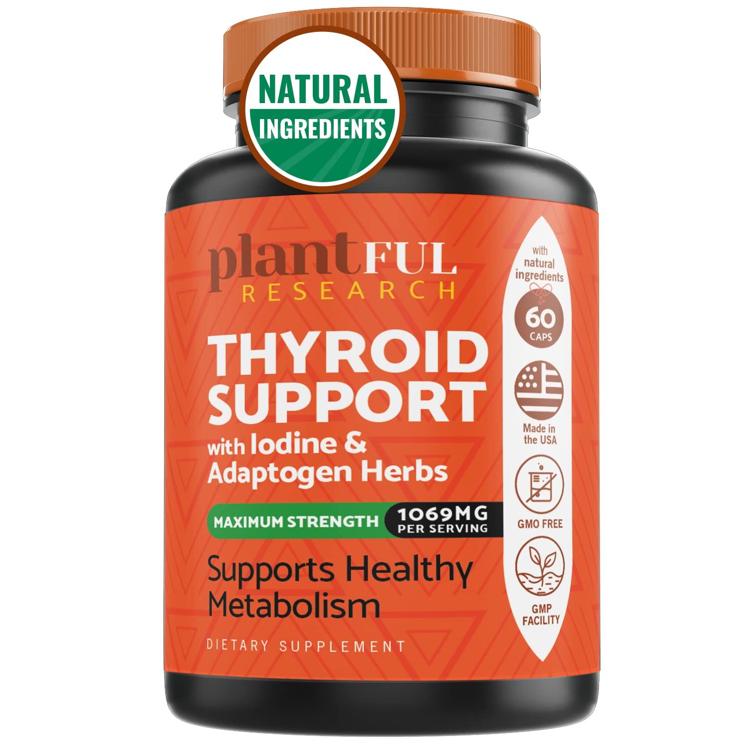Thyroid Support for Women and Iodine Supplement Enhanced Absorption Thyroid Complex for Energy, Metabolism, Focus Formula, Relaxation with Ashwagandha, L-Tyrosine and Adaptogens Non-GMO