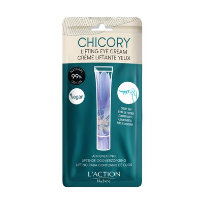 L&#39;Action Paris Lifting Eye Cream, Natural Eye Cream with Chicory Extract for Fine Lines and Wrinkles, Plant-Based Hyaluronic Acid Cream Boosts Elasticity and Smooths Undereye Skin 20ml