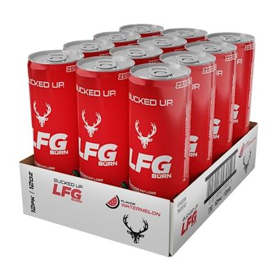 Bucked Up LFG BURN Energy Drink - Zero Sugar - 12 Pack (Watermelon)