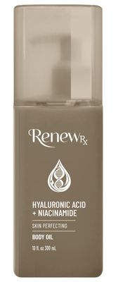 RENEW RX Hyaluronic Acid Niacinamide Moisturizing Body Oil - Deep Hydration Skin Care, Skin Perfecting Vegan Skincare, 10 fl oz