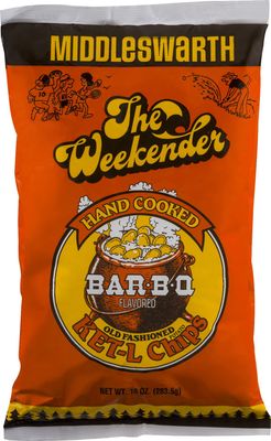 Middleswarth Hand Cooked Old Fashioned KET-L Potato Chips Bar-B-Q Flavored The Weekender (4 Bags)