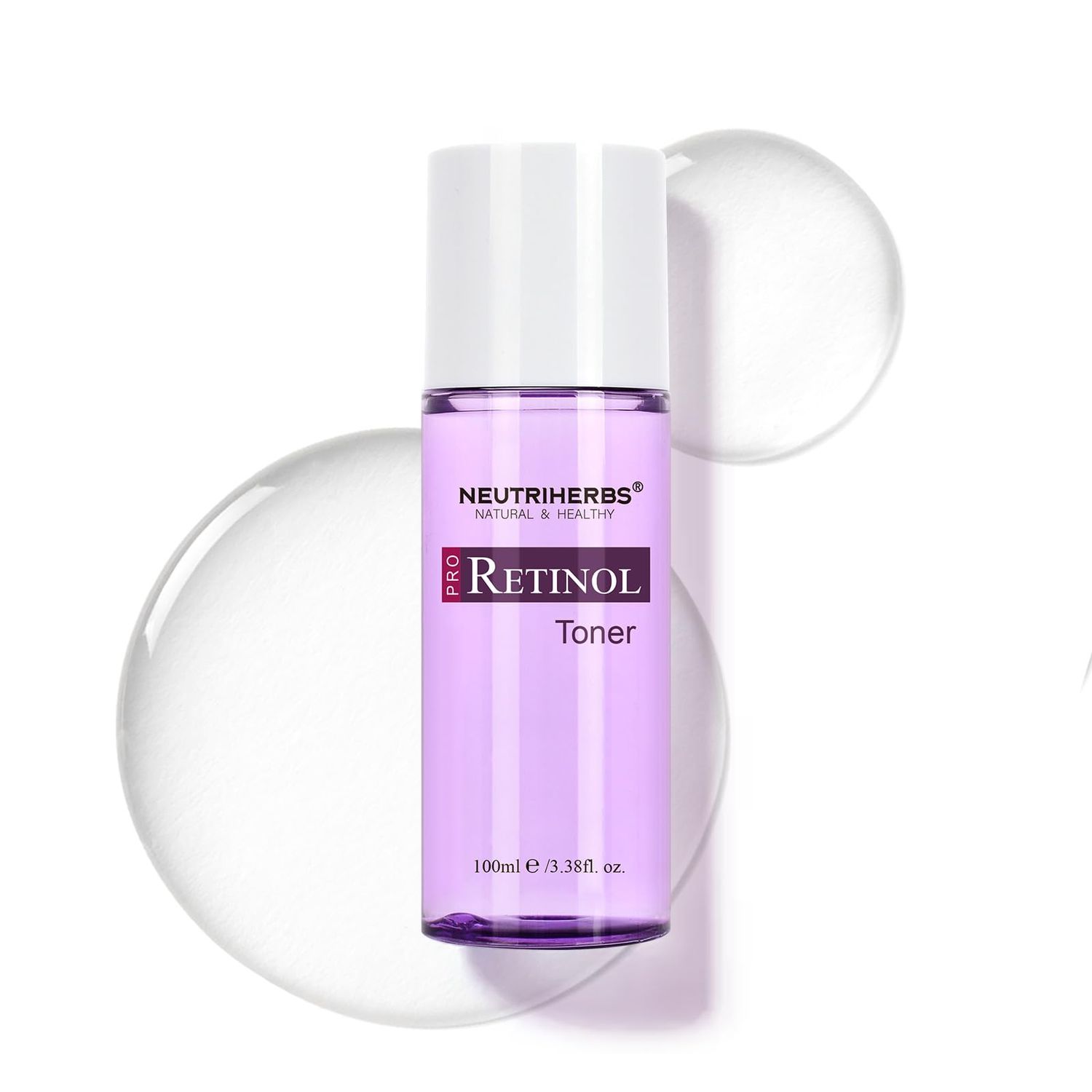 NEUTRIHERBS PRO Retinol Toner for Anti-Aging Reducing Fine Lines and Wrinkles, with Panthenol, Peptides, and Hyaluronic Acid, Alcohol Free - 3.38 fl. Oz.