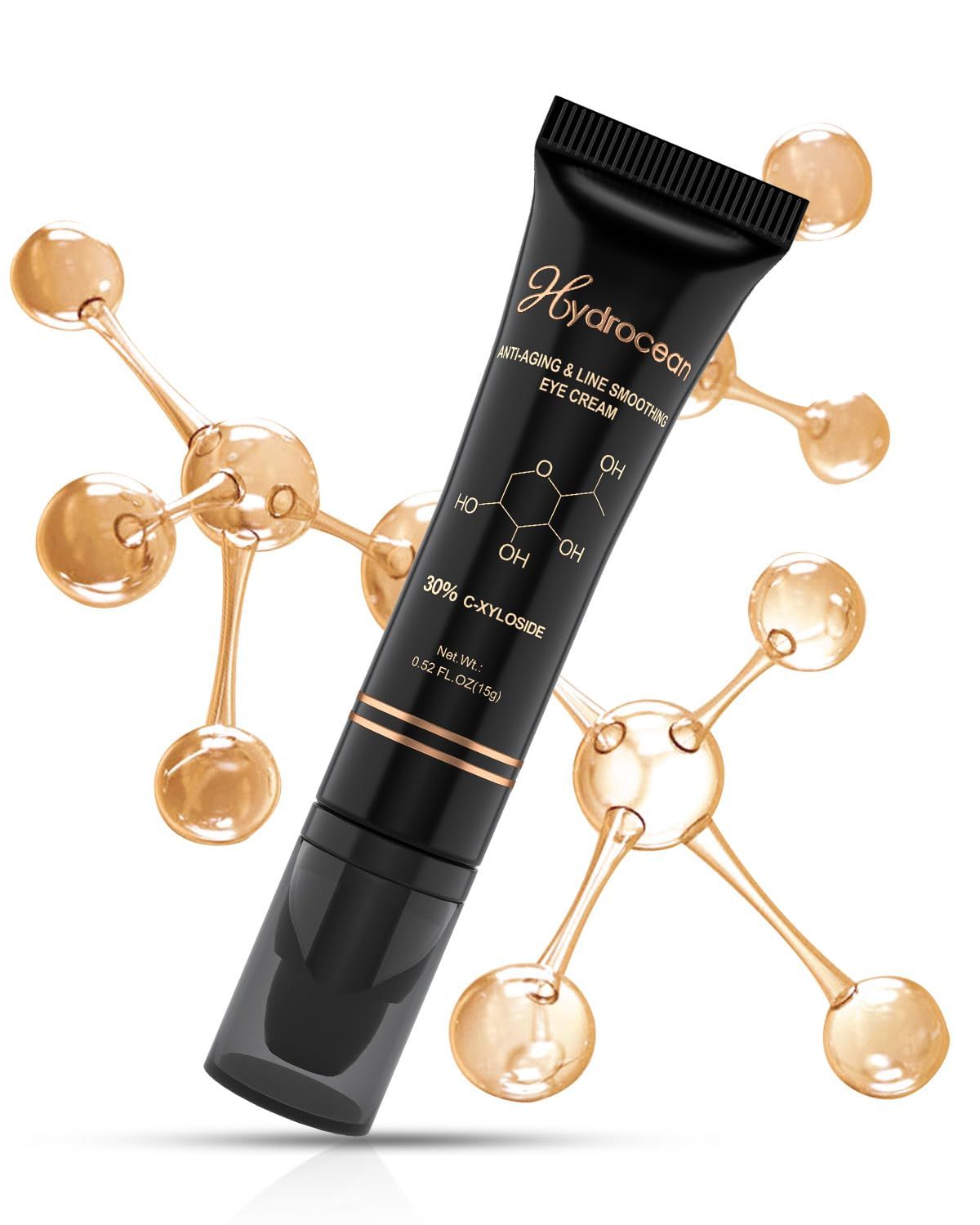 HYDROCEAN Eye Cream Anti Aging with 30 C-Xyloside Solution, Supramolecular Infiltration Technology for Wrinkles, Caffeine Eye Cream for Dark Circles and Puffiness