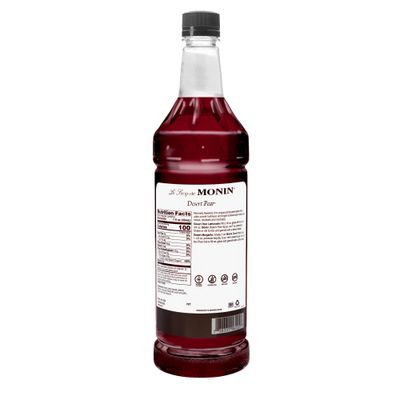 Monin - Desert Pear Syrup, Bold Flavor of Prickly Pear Cactus, Natural Flavors, Great for Iced Teas, Lemonades, Cocktails, Mocktails, and Sodas, Non-GMO, Gluten-Free (1 Liter)
