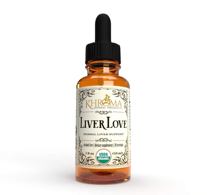 Khroma Herbal Products Liver Love - Organic Liver Support - 2 oz Liquid Dietary Supplement - Alcohol Free