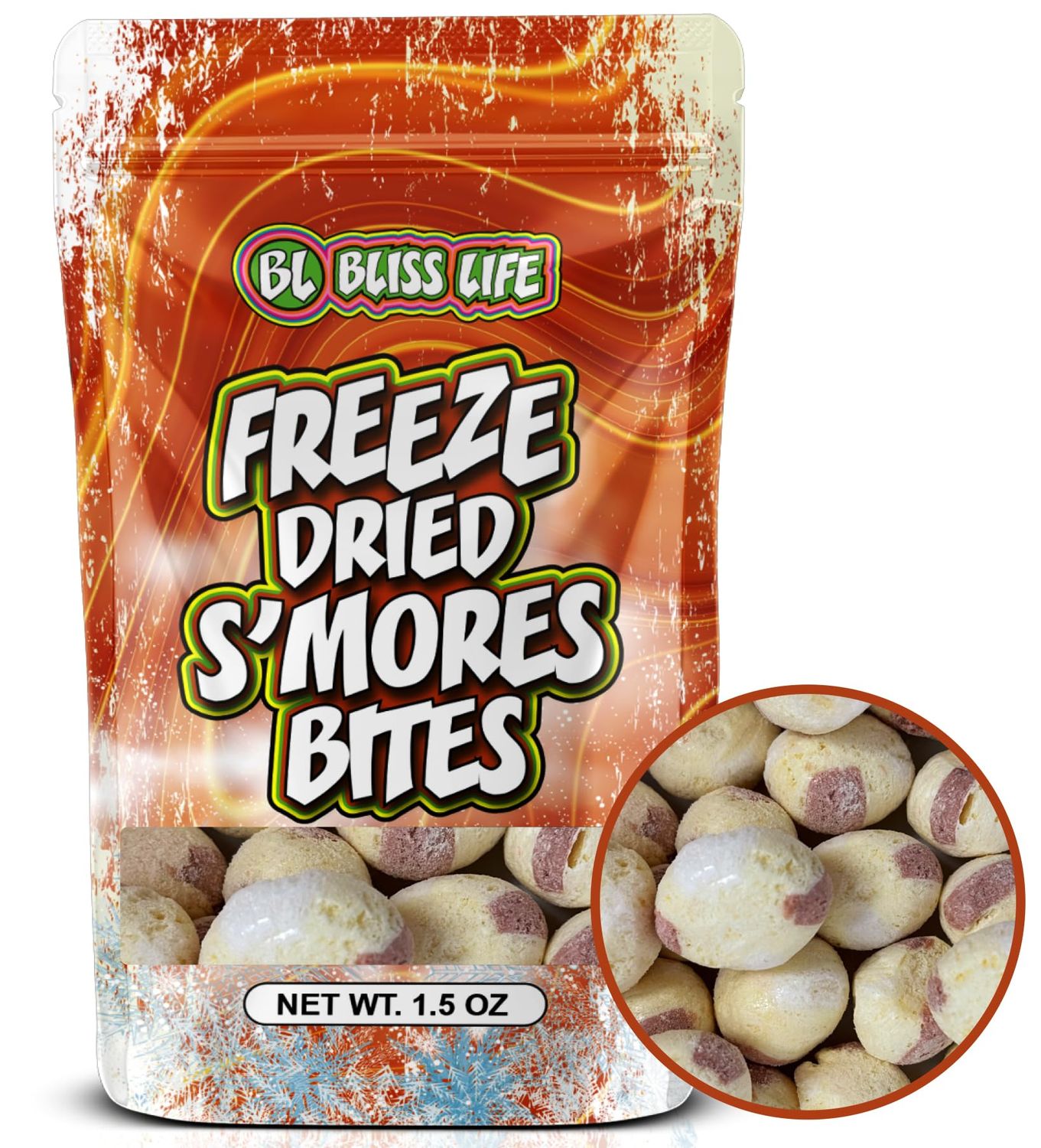 S&#39;Mores Bites Freeze Dried Candy from TikTok, ASMR Crunchy Candy, Sweet and Sour Kids Snacks, Unique Novelty Snack for Kids 1.5 OZ