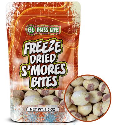 S&#39;Mores Bites Freeze Dried Candy from TikTok, ASMR Crunchy Candy, Sweet and Sour Kids Snacks, Unique Novelty Snack for Kids 1.5 OZ