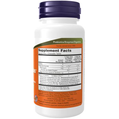 NOW Foods Supplements, BerryDophilus , Developed for Adults Children with 10 Probiotic Strains, Extra Strength,Strain Verified, 50 Chewables
