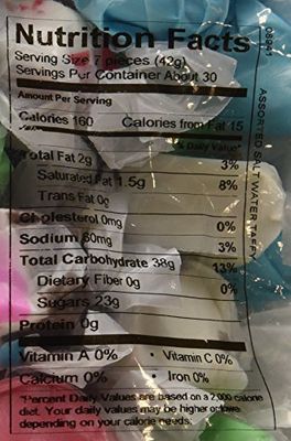 Sweet Candy Company Salt Water Taffy Individually Wrapped - Salt Water Taffy Candy Bulk, Old Fashioned Assorted Flavors, Soft and Chewy Candy Mix, Gluten Free Variety Pack - 3 lb Bag