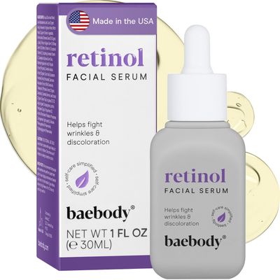 Baebody Made in USA Retinol Serum for Face - Anti Aging Serum for Fine Lines Wrinkles - - Retinol for Face with Jojoba Oil Green Tea (1 fl oz30 ml)