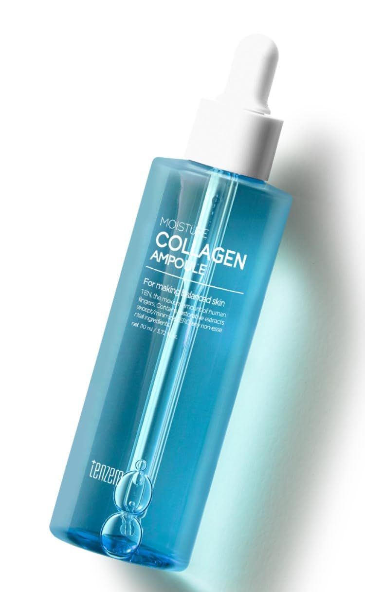tenzero Hydrating Skincare Set: Collagen Ampoules - Intensive Moisturizing Treatment - Korean Beauty Serums for Radiant Skin - 110ml3.72oz. (COLLAGEN)