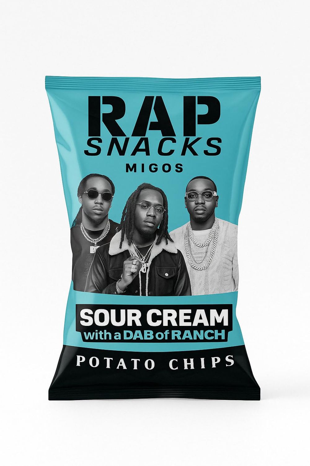 Rap&#39; Migo&#39;s Sour Cream with a Dab of Ranch Potato Chips 1 oz Bags - Pack of 12