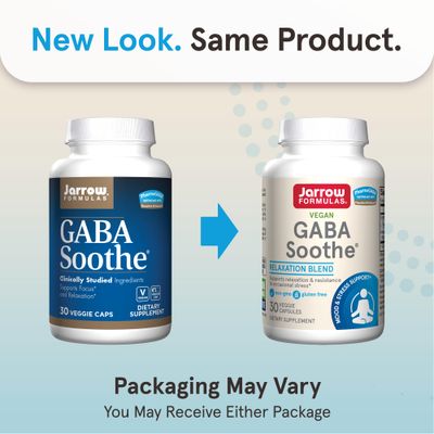 Jarrow Formulas GABA Soothe , 3 Ingredient Dietary Supplement for Relaxation and Occasional Stress, 30 Veggie Capsules, 30 Day Supply