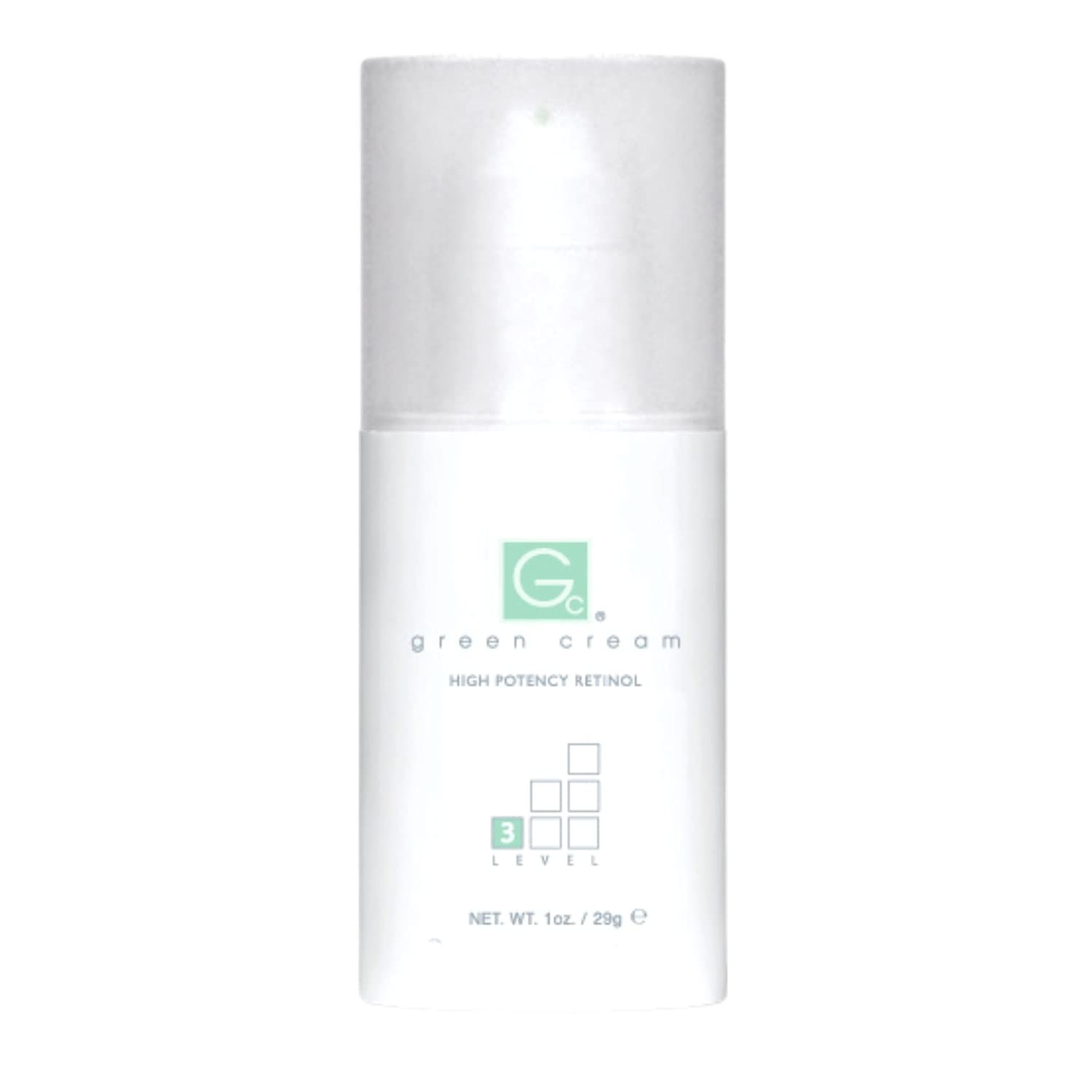 Green Cream Retinol, Level 3, High Potency, Airless Pump, 1 Ounce