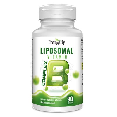 Franguly Active B Complex Liposomal B Vitamins with Choline Inositol, 90 Softgels High Potency B1, B2, B3, B5, B6, Biotin, Folate, Methylated B12- Immune, Energy, Brain Heart Support Supplements