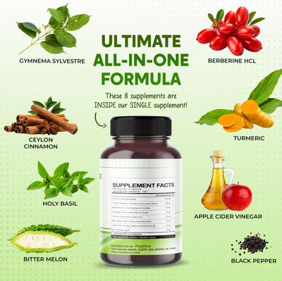 PEAKPURY All-in-1 Gymnema Sylvestre Ceylon Cinnamon Berberine1, High Potency s for Digestive Health Metabolism Support - Made in The USA