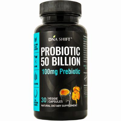 DNA SHIFT Probiotics 50 Billion - 11 Strain Live Probiotic Prebiotic for Men Women - Best to Support Digestive Immune Health. with Lactobacillus Gasseri - Guaranteed Potency to Expiration